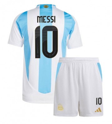 Argentina Lionel Messi #10 Hjemmebanesæt Børn Copa America 2024 Kort ærmer (+ korte bukser)